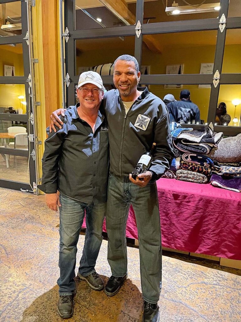 Rob Mellison and James at Mellisoni Vineyards